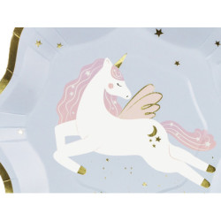 Talerzyki Jednorożec Unicorn, mix, 18x18 cm (1 op. / 6 szt.)