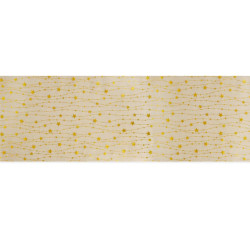 Bieżnik Świąteczny Gwiazdki beżowy złoty 275x28cm dekoracja na stół