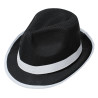 Kapelusz Fedora Czarny z białą Lamówką i białym obszyciem ronda