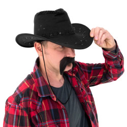 Kapelusz Kowbojski Western Czarny Zamszowy Welur