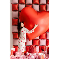 BALON SERCE GIGANT foliowe XXL Czerwone WALENTYNKI 136x129 cm