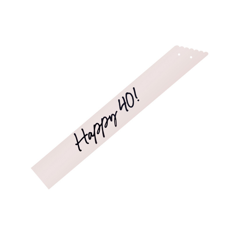 Szarfa urodzinowa Happy 40 krem 76cm Urodziny Rocznica