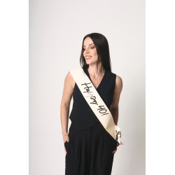 Szarfa urodzinowa Happy 40 krem 76cm Urodziny Rocznica
