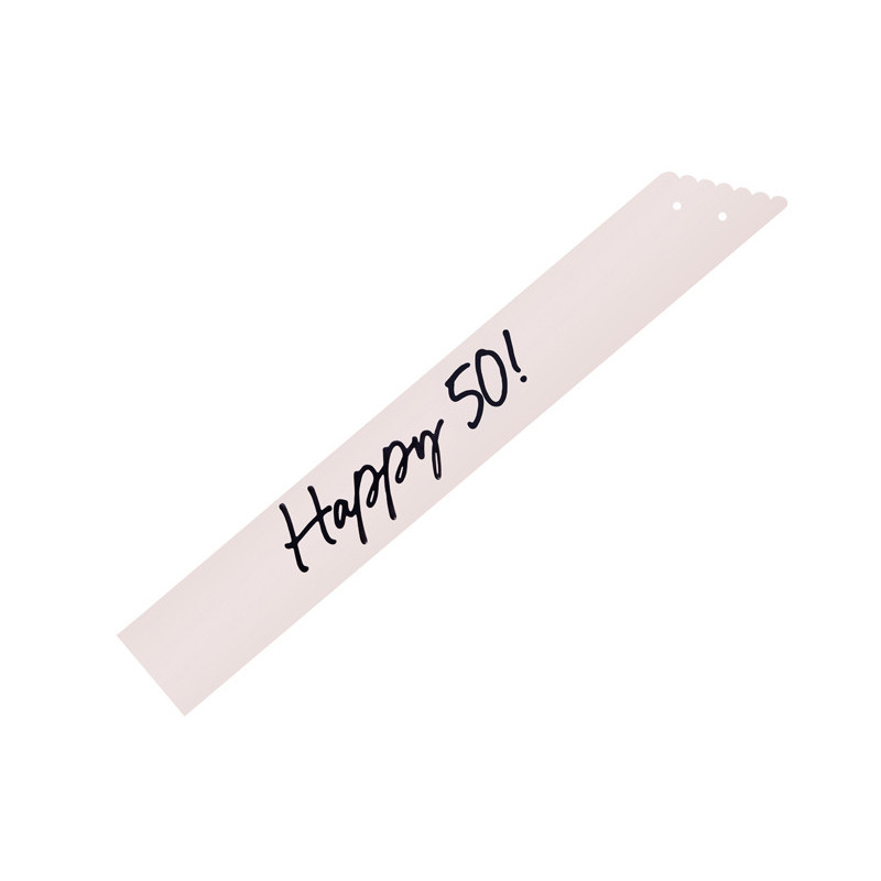 Szarfa urodzinowa Happy 50 krem 76cm Urodziny Rocznica