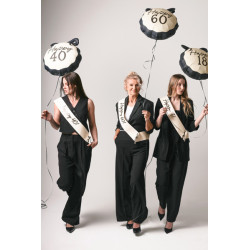 Szarfa urodzinowa Happy 60 krem 76cm Urodziny Rocznica