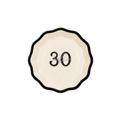 Talerzyki papierowe 30 urodziny ''Hello 30''  18 cm 6szt
