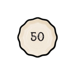 Talerzyki papierowe 50 urodziny ''Hello 50'' 18 cm 6szt