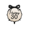 Balon foliowy 30 urodziny Rocznica pastylka Happy ''30'', 47,5x45cm z kokardką