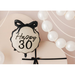 Balon foliowy 30 urodziny Rocznica pastylka Happy ''30'', 47,5x45cm z kokardką