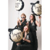 Balon foliowy 40 urodziny Rocznica pastylka Happy ''40'', 47,5x45cm z kokardką