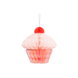 Dekoracja bibułowa honeycomb Muffinka wiszące ciasteczko, 20 cm, mix