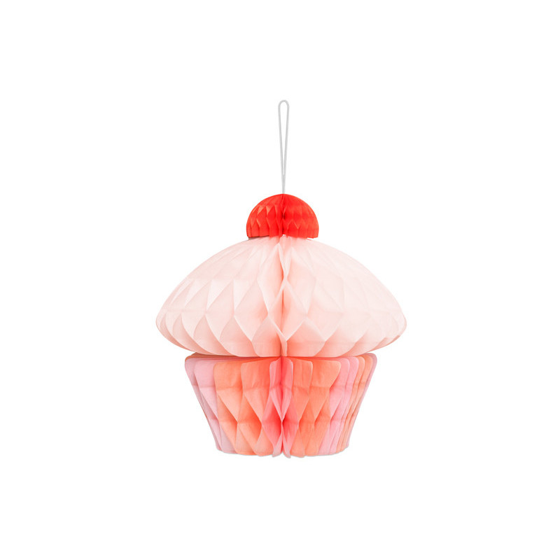 Dekoracja bibułowa honeycomb Muffinka wiszące ciasteczko, 20 cm, mix