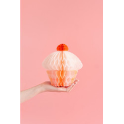 Dekoracja bibułowa honeycomb Muffinka wiszące ciasteczko, 20 cm, mix
