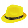 Kapelusz FEDORA ŻÓŁTY ze złotą lamówką letni