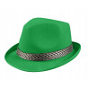 Kapelusz FEDORA ZIELONY ze złotą lamówką letni