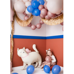 Balon Foliowy KOT Kotek beżowy z różowym Duży XXL matowy 80cm