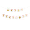 BANER URODZINOWY Happy Birthday KOTKI Kot Kotek Różowy napis Girlanda z kokardkami
