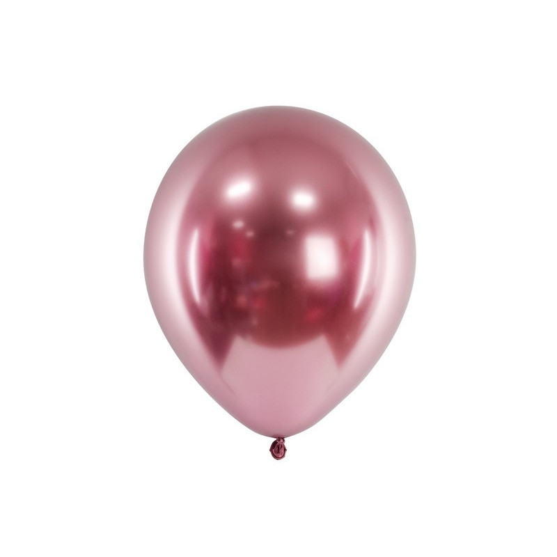 Balony Glossy 5" 12cm RÓŻOWE ZŁOTO 50szt chrom błyszczące małe