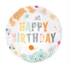 BALON foliowy Happy Birthday KOTKI 45cm