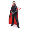 Peleryna czarno-czerwona 140cm z Kapturem Halloween Dracula Wampir Diabeł