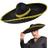KAPELUSZ MEKSYKAŃSKI SOMBRERO Złota Lamówka Meksykanin duże 55cm