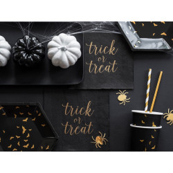 Kubeczki czarne w złote nietoperze 6szt 220 ml na Halloween