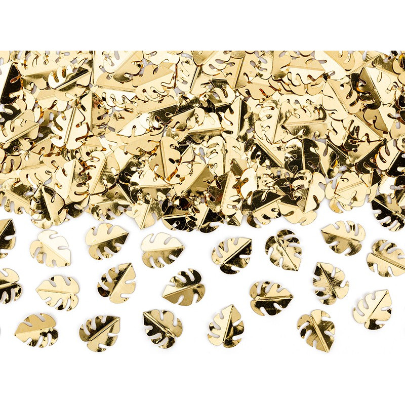 Konfetti metalizowane Liście Monstera, złote 15g