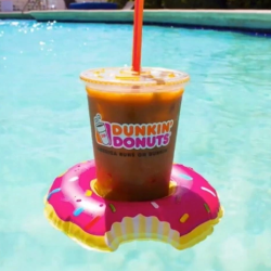 Dmuchany stojak na napoje drinki Donut do basenu pływający