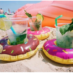 Dmuchany stojak na napoje drinki Donut do basenu pływający