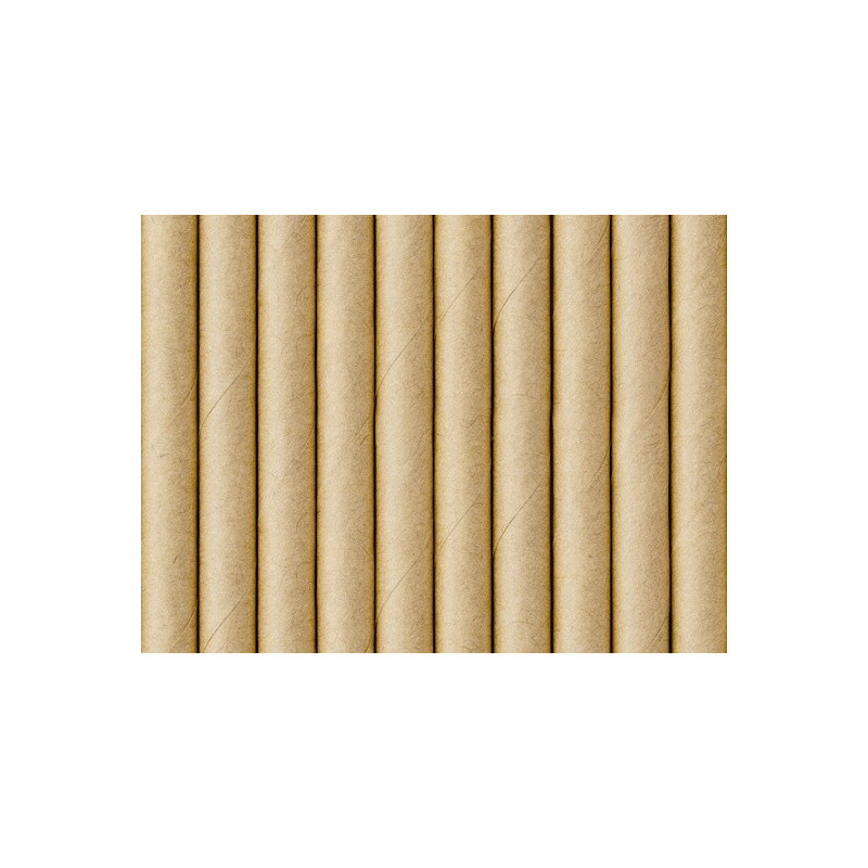 Słomki Kraft 10szt 19.5cm papierowe eko