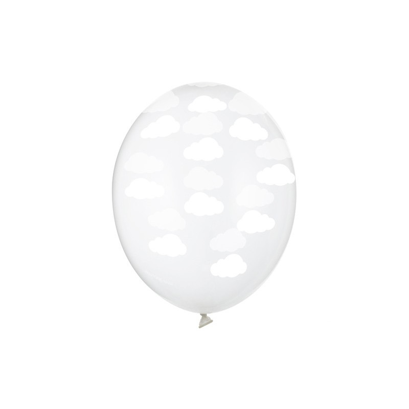 Balony Chmurki 6szt Crystal Clear 30cm