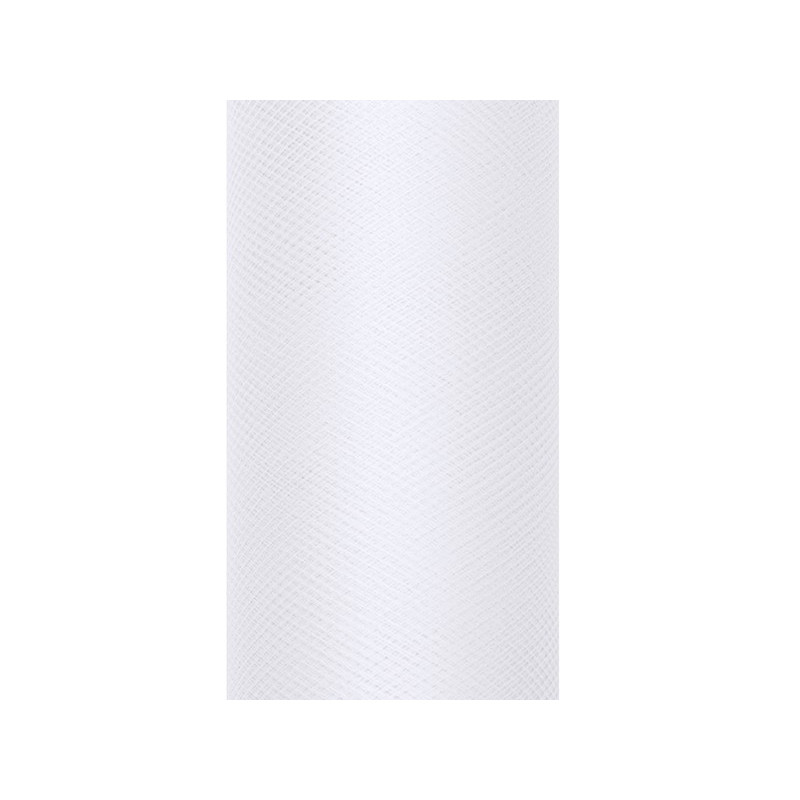 Tiul gładki dekoracyjny, biały, 0,8 x 9m