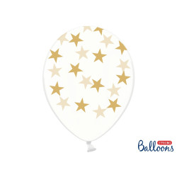 Balony Gwiazdki Crystal Clear 30cm - 6szt