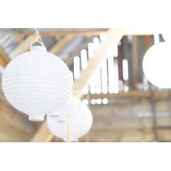 Lampion papierowy, biały, 20cm