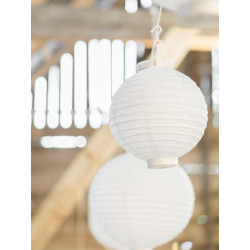 Lampion papierowy, biały, 20cm