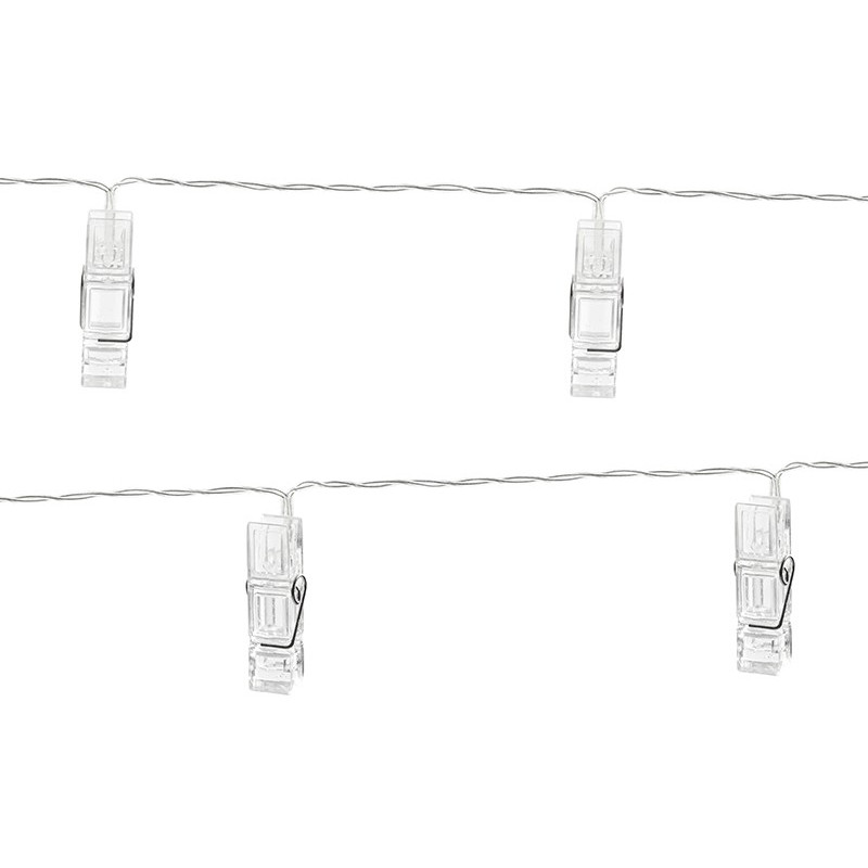 Lampki LED klamerki, bezbarwny, 1,4m