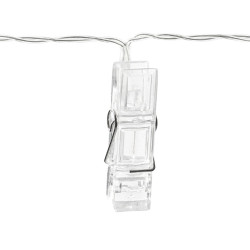 Lampki LED klamerki, bezbarwny, 1,4m