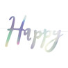 Baner Happy Birthday, opalizujący, 16,5x62cm