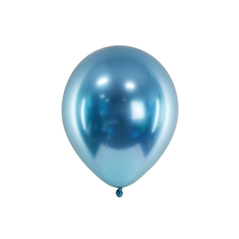 Balony Glossy 30cm, NIEBIESKIE 50 szt chrom BŁYSZCZĄCE