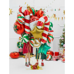 Balon foliowy Cukrowa laska, 50x82cm, czerwony
