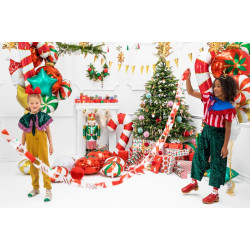 Balon foliowy Cukrowa laska, 50x82cm, czerwony