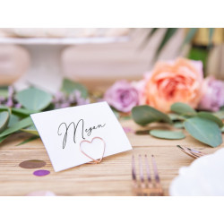 Stojaki na winietki Serca, różowe złoto, 2,5 cm (1 op. / 10 szt.)