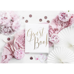 Księga Gości Guest book, 20x24,5cm, biały, 22 kartki
