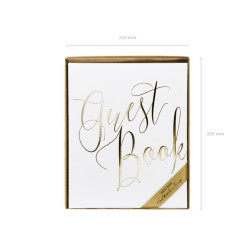 Księga Gości Guest book, 20x24,5cm, biały, 22 kartki