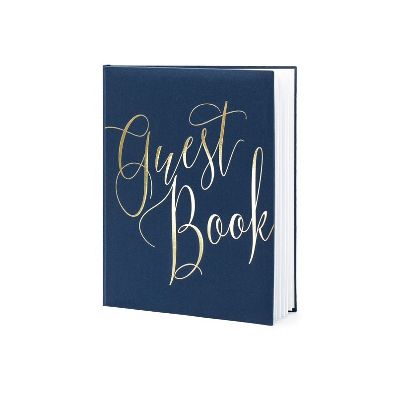 Księga Gości Guest book, 20x24,5cm, granatowy, 22 kartki