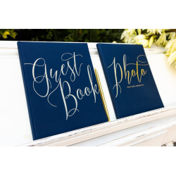 Księga Gości Guest book, 20x24,5cm, granatowy, 22 kartki