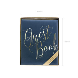 Księga Gości Guest book, 20x24,5cm, granatowy, 22 kartki