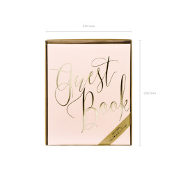 Księga Gości Guest book, 20x24,5cm, pudrowy róż, 22 kartki