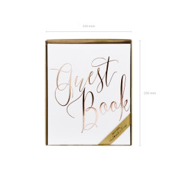 Księga Gości Guest book, 20x24,5cm, biały, 22 kartki