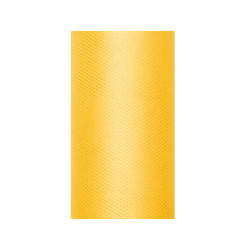 Tiul gładki dekoracyjny, żółty, 0,3 x 9m